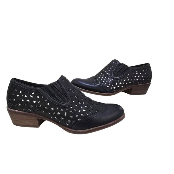 Dolce Vita Black Cutout Ankle Booties Women’s 9.5 Western Boho Heel Metallic - Picture 1 of 8